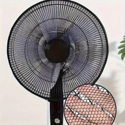 1-Pack Washable Fan Dust Cover - Safety Net with Finger Guard, Enhances Air Quality for Home & Office Fans
